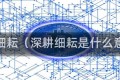 深耕细耘（深耕细耘是什么意思）
