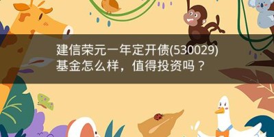 建信荣元一年定开债(530029)基金怎么样，值得投资吗？