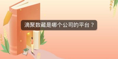 滴聚数藏是哪个公司的平台？