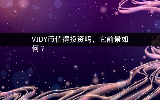 VIDY币值得投资吗，它前景如何？插图